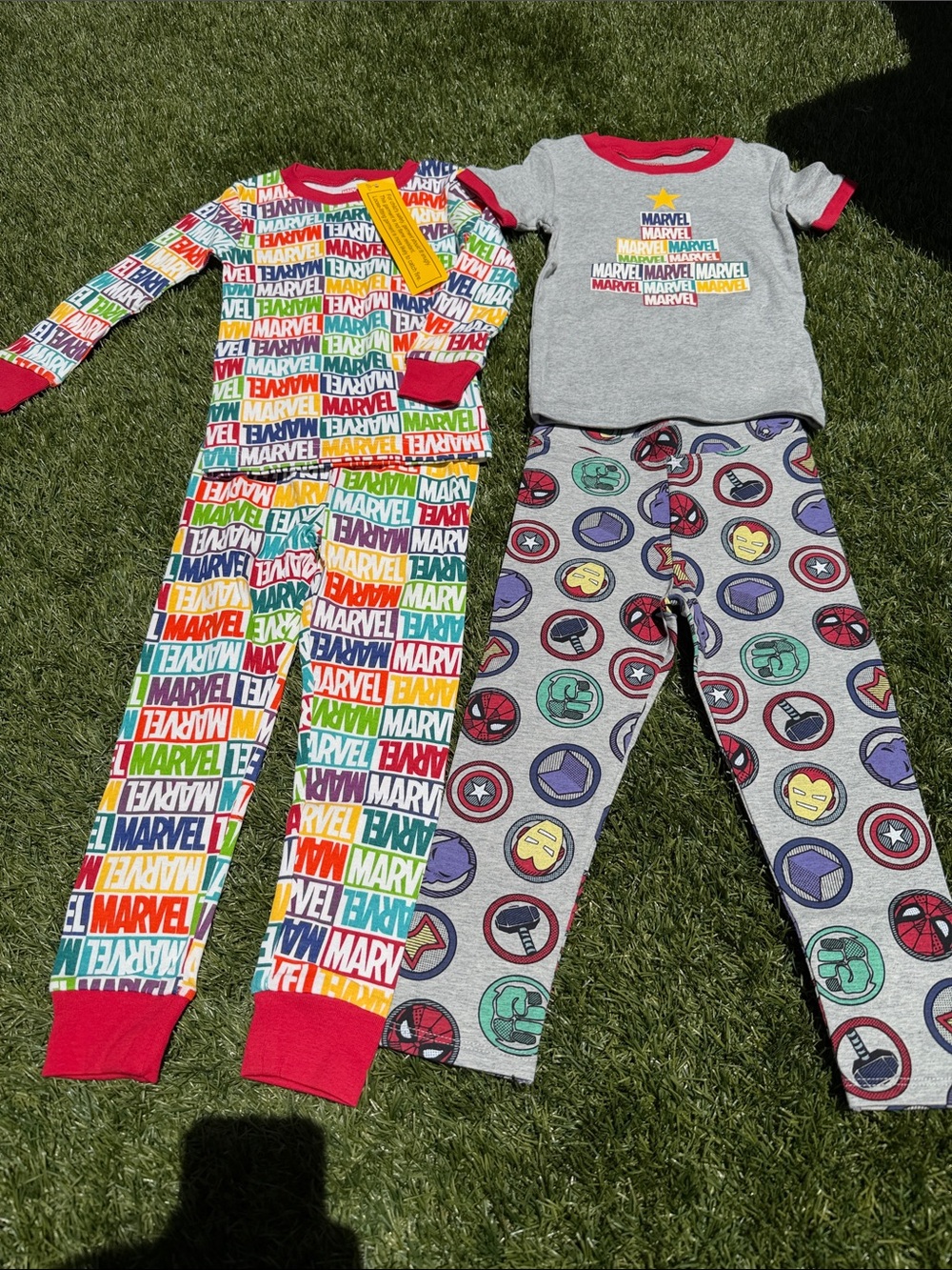 Marvel Super Hero Kids Multicolor Logo & Character Pajama Set 2 sets size 3T
